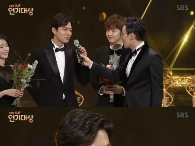 Actor Lee Min Ho, interview on the TV series ”The Legend of the Blue Sea” at the”SBS Acting Awards”.