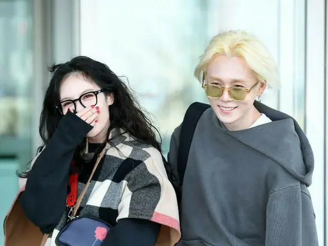 HyunA & EDawn, departure towards France and Paris for photography. IncheonInternational Airport on t