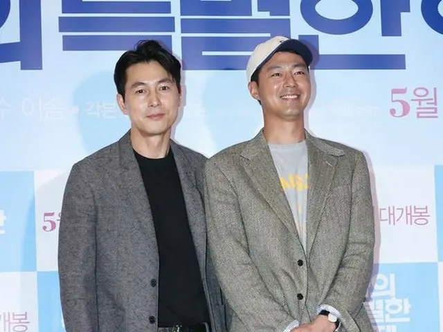 Actor Jung Woo Sung & Jo In Sung attends the movie ”My Special Brother” VIPPreview. Afternoon on 18t