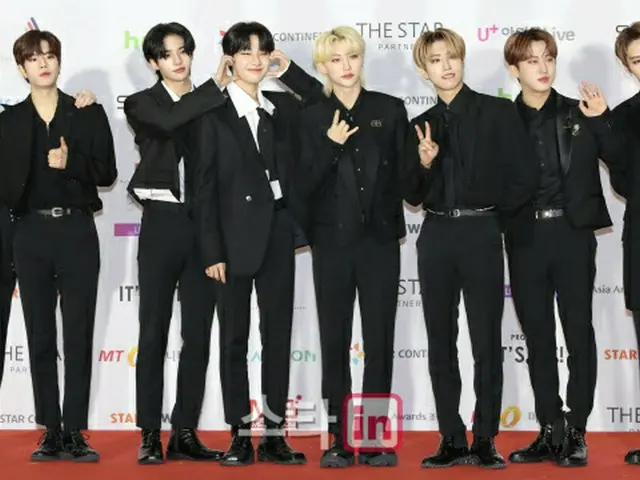Stray Kids on the red carpet for ”2021 Asia Artist Awards”. .. ..