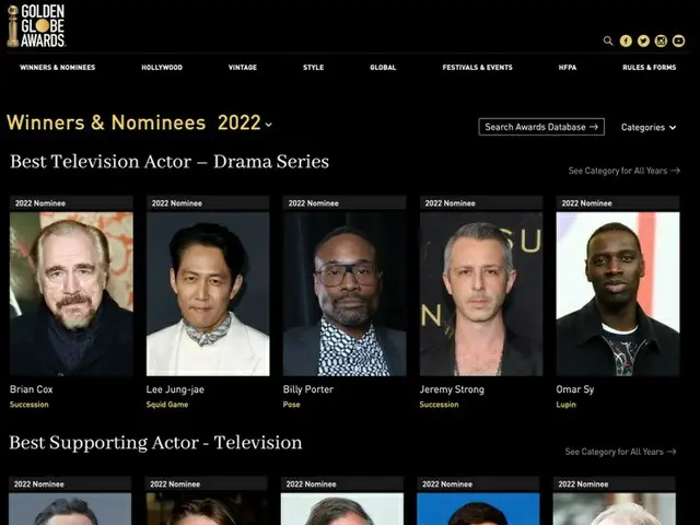 Netflix ”Squid Game”, ”79th Golden Globe Awards” nominated in 3 categories. BestDrama Series, Best T
