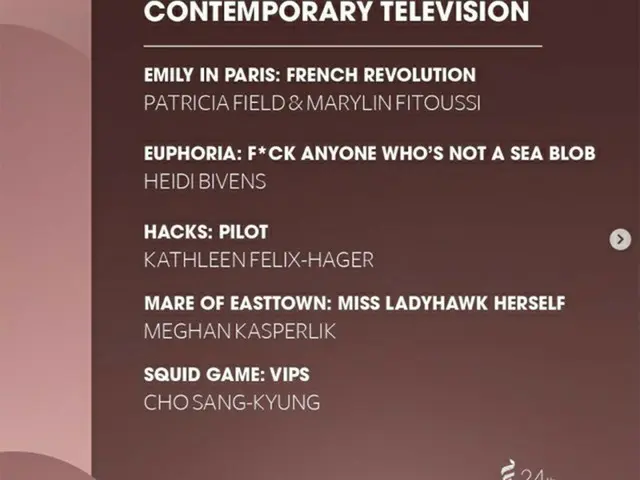 獲得美國服裝設計師協會獎當代戲劇類（電視劇）的戲劇“魷魚游戲”提名