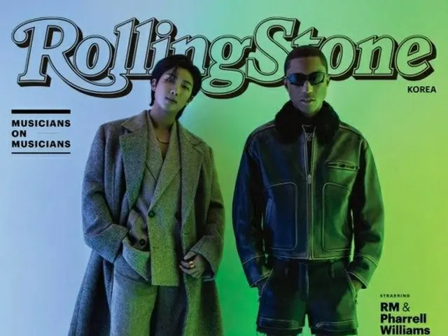 RM, released the pictures with Pharrell Williams. Rolling Stone Korea. . .