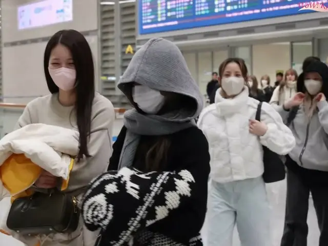 NiziU 一大早抵達仁川國際機場