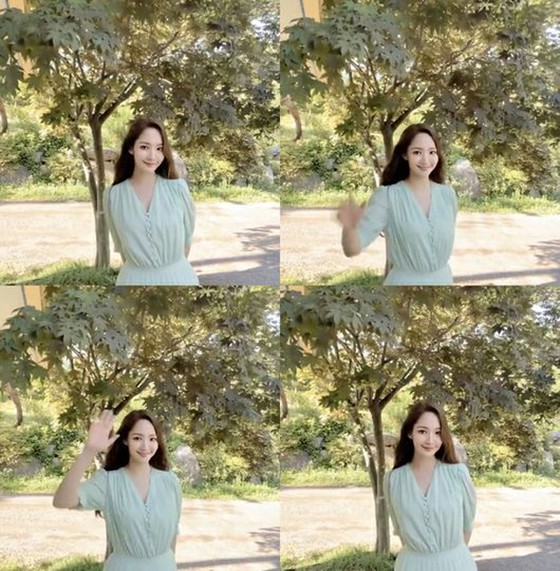 出現在森林中的仙女般的美女樸敏英（Park Min Young）向歌迷們報告了女神的身份。