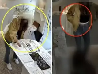 一名日本遊客因犯罪被監視錄影拍下，口袋裡還裝著手鐲 = 韓國