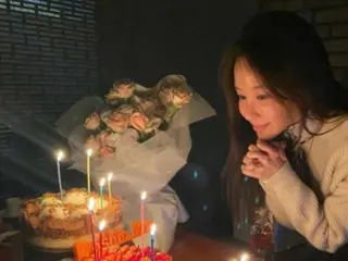 亞洲美女女演員金雅貞慶祝生日…「感謝大家」提供的精美蛋糕和鮮花