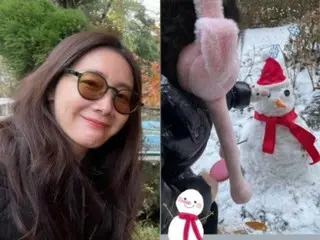 演員崔智友公開了她和女兒堆的雪人……可愛的母女讓人心曠神怡