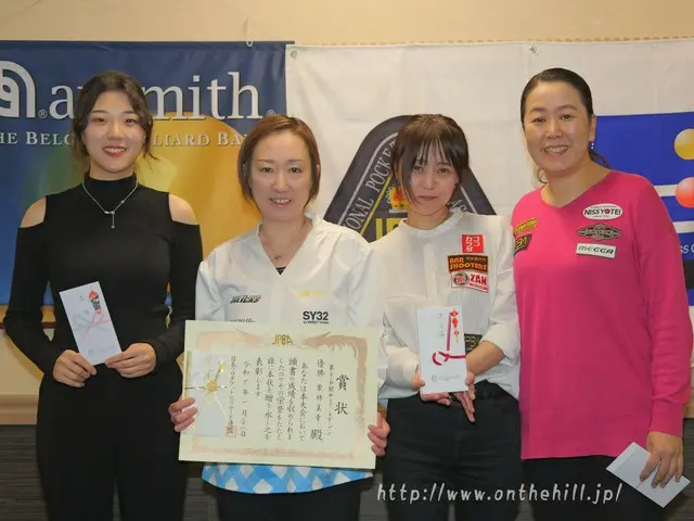 左からクォン・ボミ（3位タイ）、栗林美幸（優勝）、夕川景子（準優勝）、梶谷景美（3位タイ）（写真提供：JPBA）