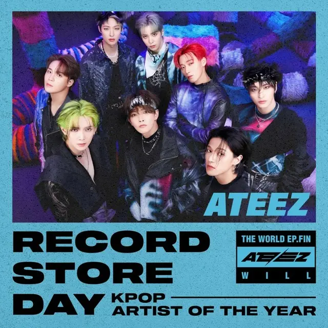 「ATEEZ」、「レコード・ストア・デイ」で初の「今年のK-POPアーティスト」に