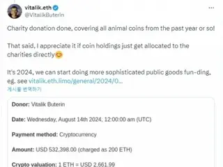 Vitalik Buterin 將過去一年收到的所有動物主題迷因幣捐贈給慈善機構