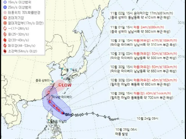 73年ぶり「11月台風」朝鮮半島に上陸する可能性は…