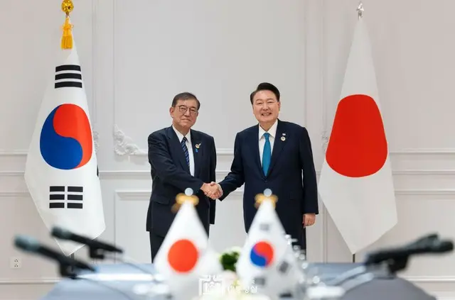 <W解説>早くも2回、対面で会談した石破首相と韓国・尹大統領＝日韓関係盤石アピールも両首脳には不安定要素