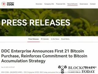 DDC Enterprises 購買了 21 個比特幣，並計劃在三年內獲得 5,000 個 BTC，目前該計劃正在全面實施