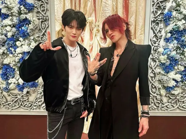 Jaejung & SUGIZO 穿著黑色西裝展現魅力