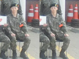 黃旼賢入伍後首次近況公開...穿軍裝帥氣的外貌