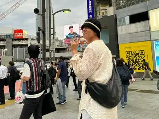 演員蔡宗協在澀谷的電子公告牌上拍下了自己的照片……“是我。”