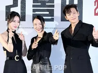 [照片]池昌旭、全度妍、林智妍出席電影《左輪手槍》製作報告會